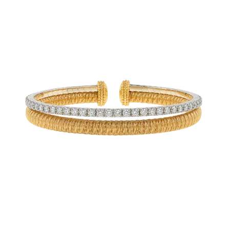 Gold Wire Diamond Cuff Bracelet