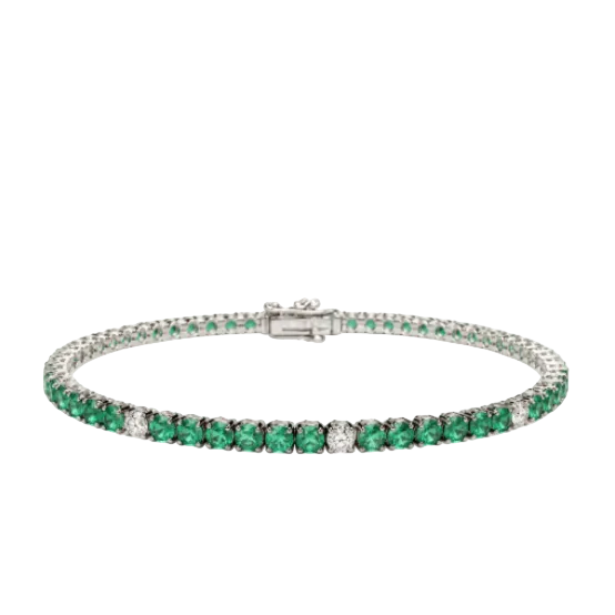 Emerald & Diamond Tennis Bracelet