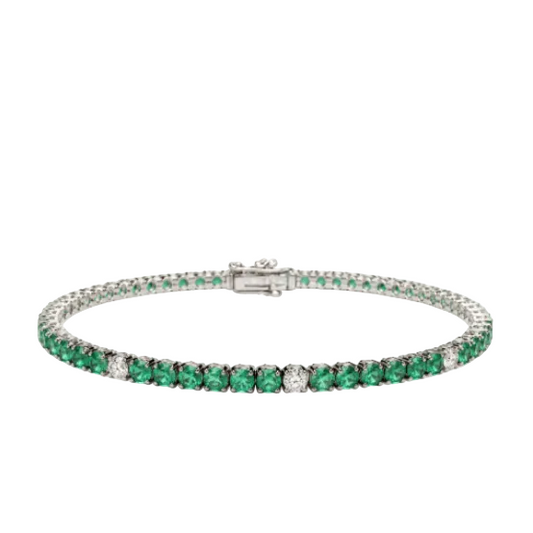 Emerald & Diamond Tennis Bracelet
