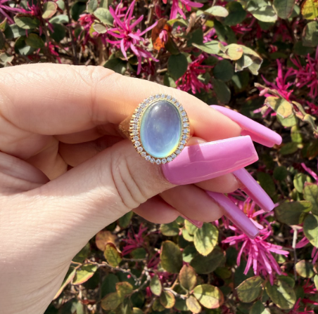 Aquamarine & Diamond Ring