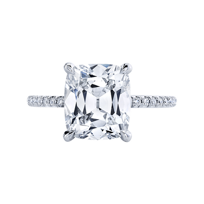 Slightly Elongated Cushion Diamond Ring