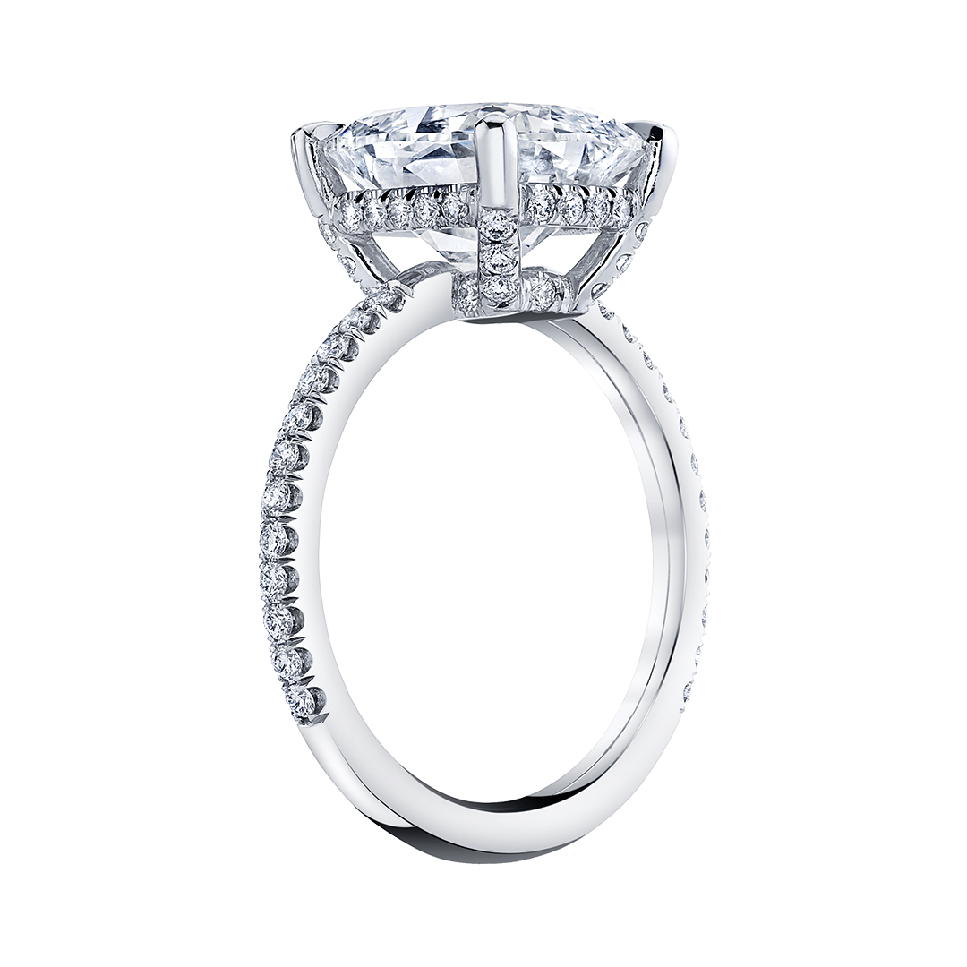 Slightly Elongated Cushion Diamond Ring