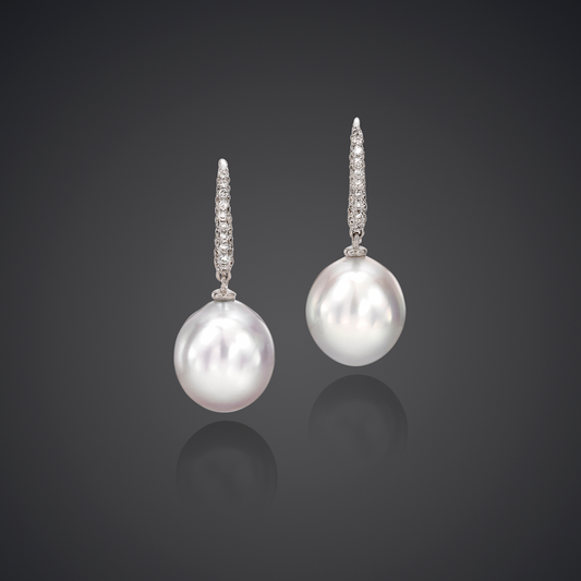South Sea peal and diamond earrings