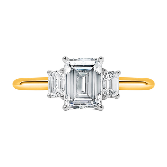 Three Emerald Cut Diamonds