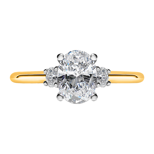 Three Oval Diamonds Ring