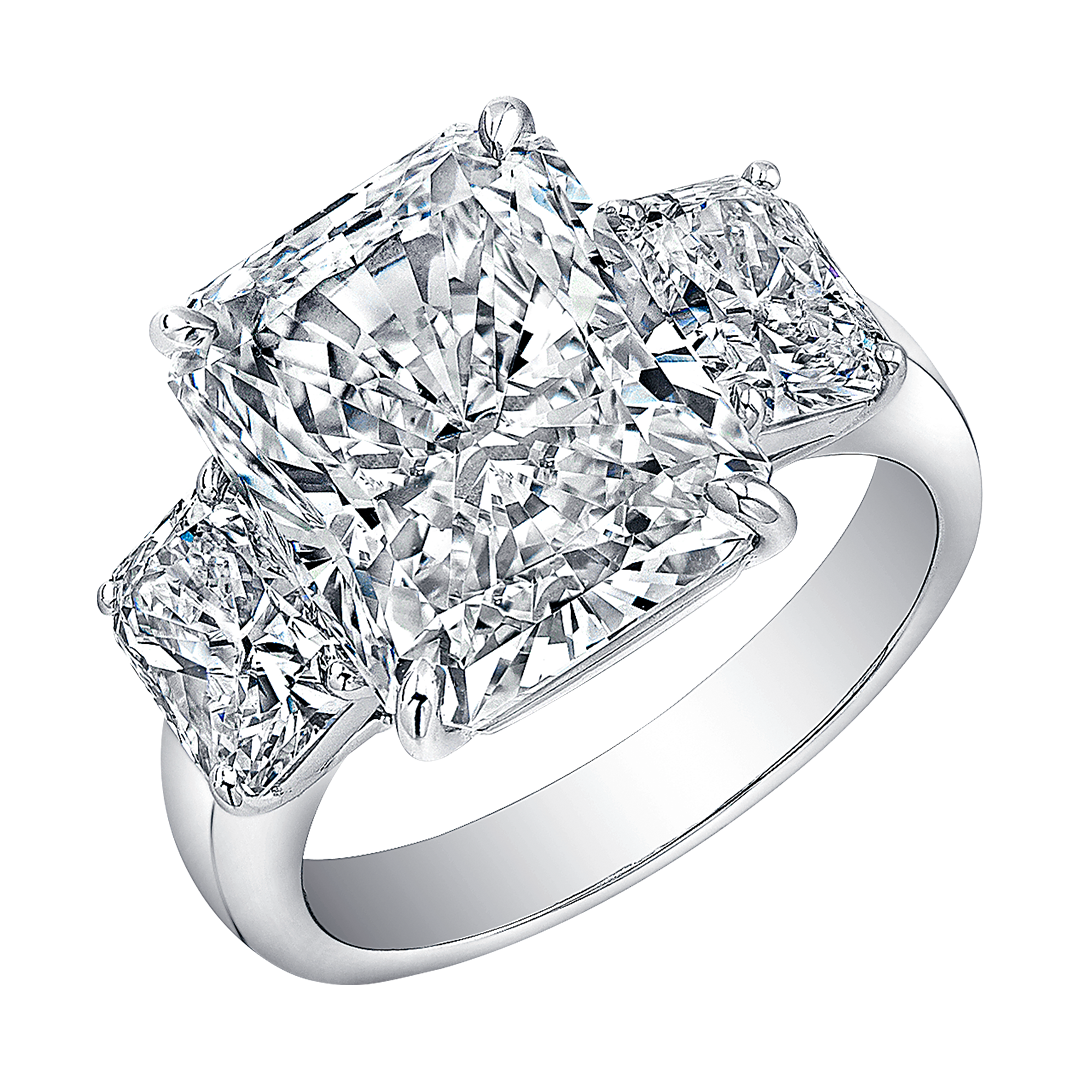 Three Radiant Cut Diamonds Ring