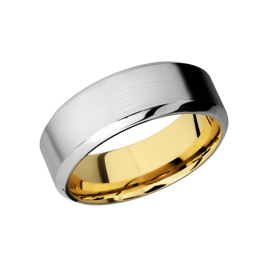 White Gold with Yellow Gold Inner Sleeve Band