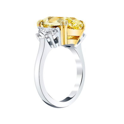 Oval Fancy Yellow Diamond with Cadillac Side Stones