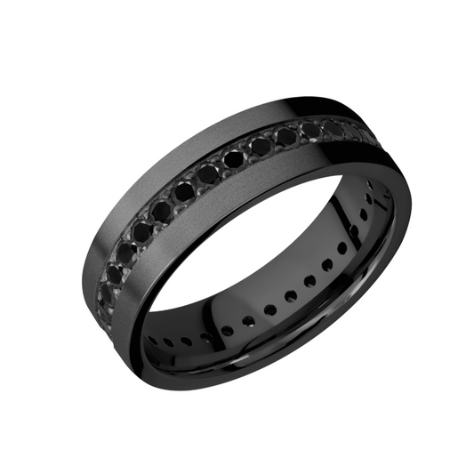 Zirconium with Black Diamonds Band
