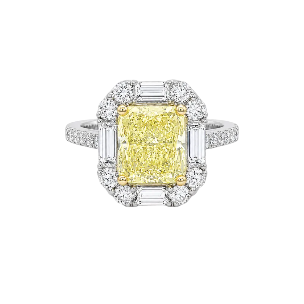 Fancy Intense Yellow Diamond Halo Ring