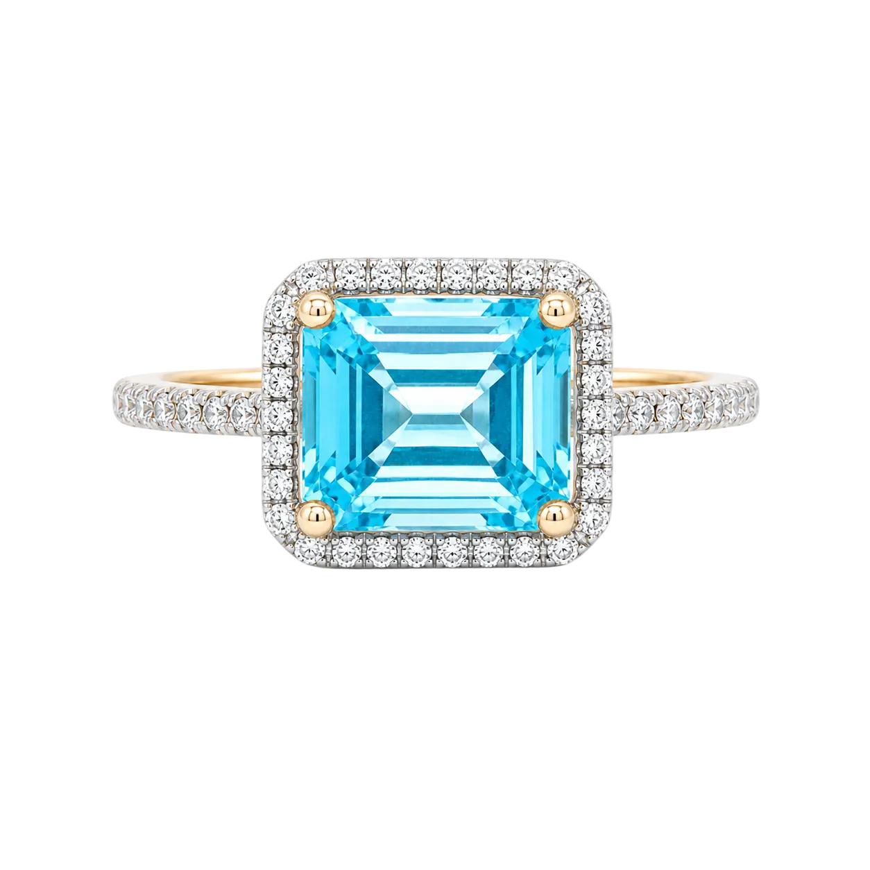 Blue Topaz & Diamond Ring