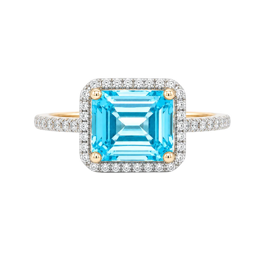 Blue Topaz & Diamond Ring