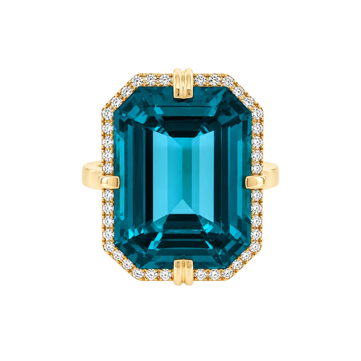 Emerald Cut London Blue Topaz Ring