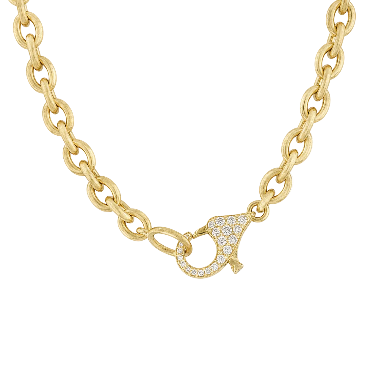 Gold Link Necklace & Diamond Lobster