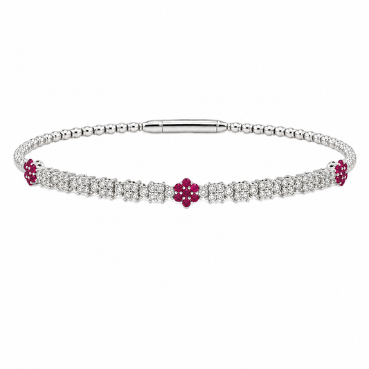 Ruby & Diamond Pickleball Bracelet