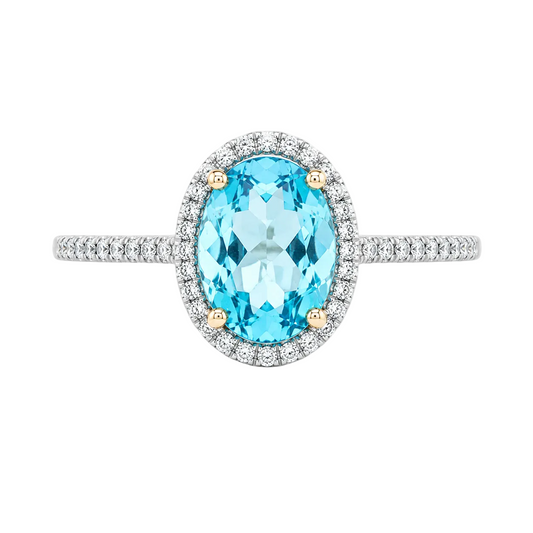 Blue Topaz & Diamond Ring