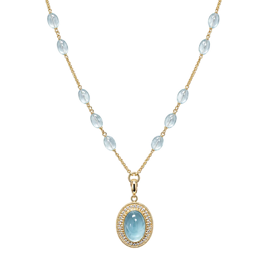 Aquamarine & Diamond Necklace