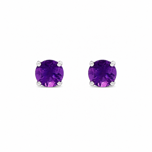 Amethyst Stud Earrings