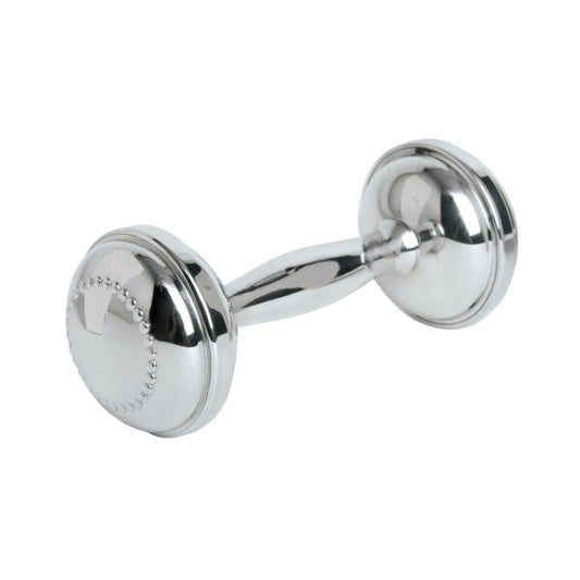 Sterling Silver Beaded Dumbbell Rattle