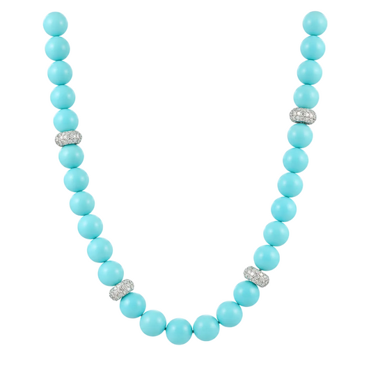Sleeping Beauty Turquoise & Diamond Necklace