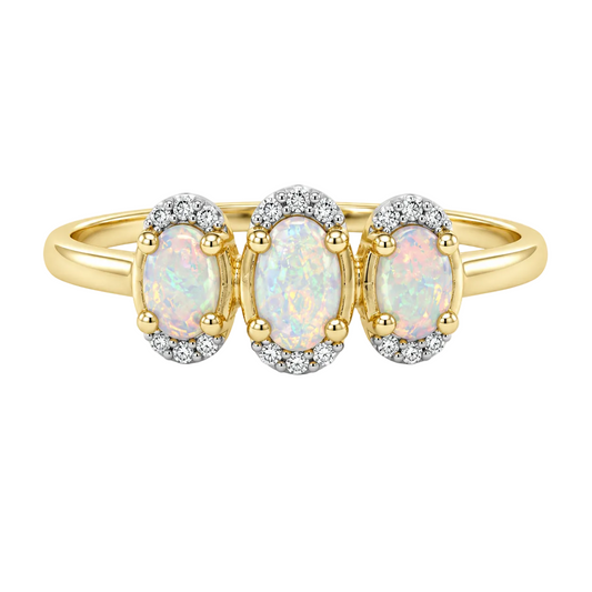 Opal & Diamond Ring