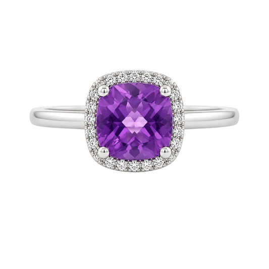Amethyst & Diamond Ring