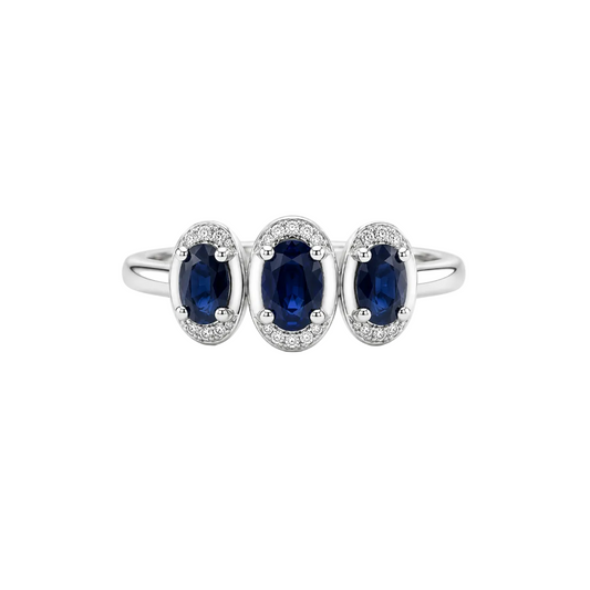 Blue Sapphire & Diamond Ring