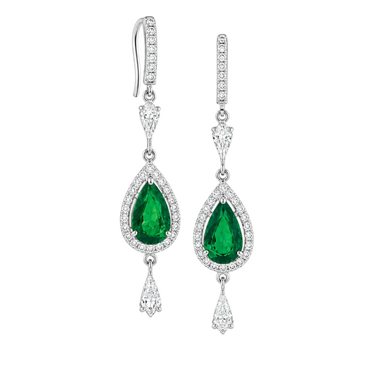 Emerald & Diamond Dangle Earring