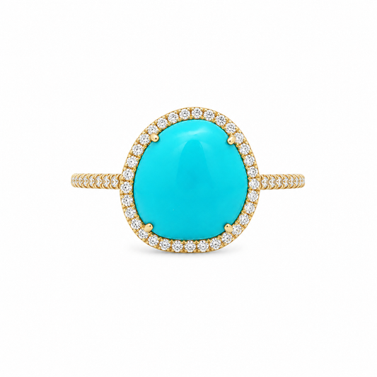 Turquoise & Diamond Ring