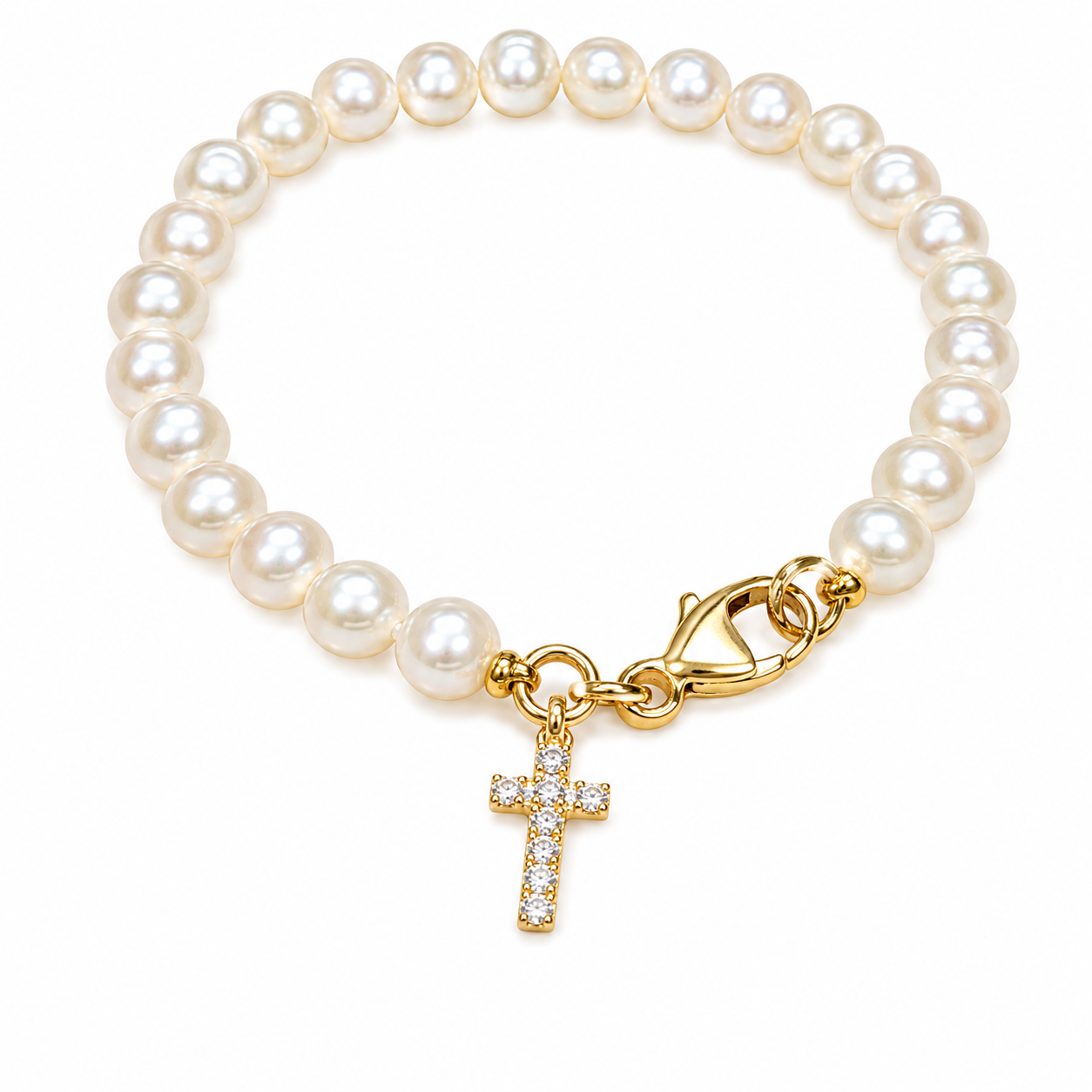 Pearl Cross Bracelet