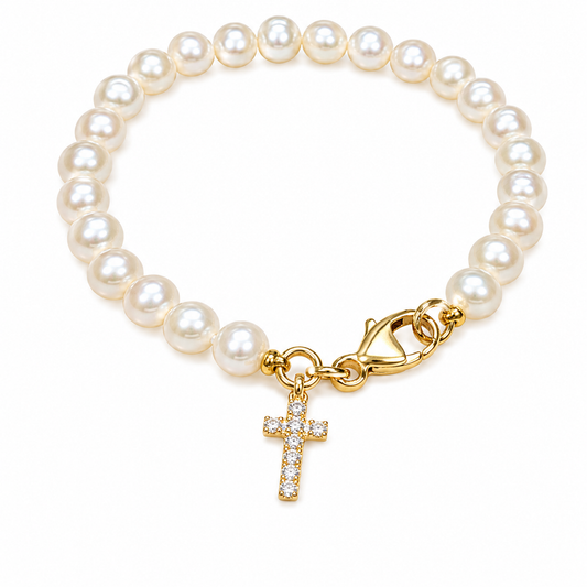 Pearl Cross Bracelet