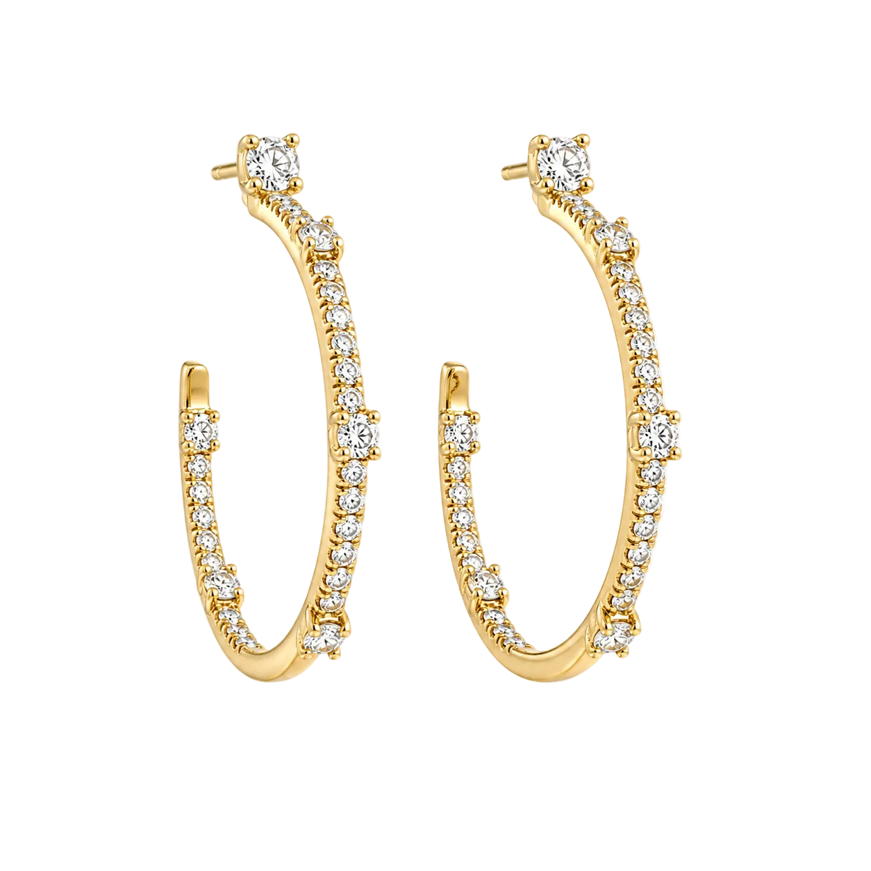 Gold Diamond Hoops