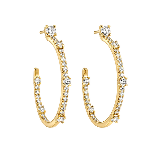 Gold Diamond Hoops