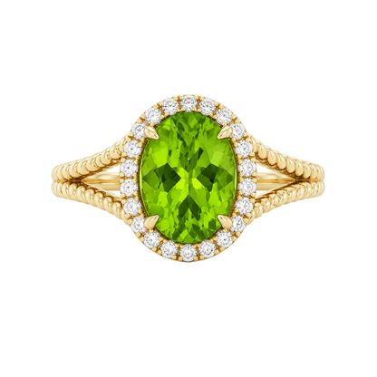 Peridot & Diamond Ring