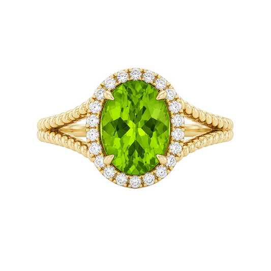 Peridot & Diamond Ring