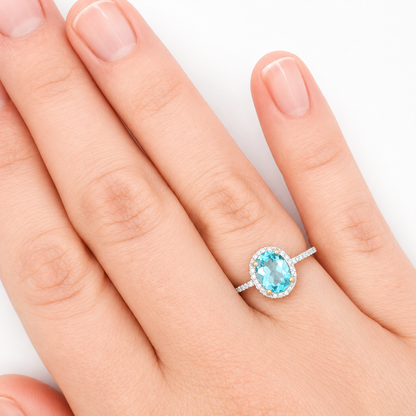 Blue Topaz & Diamond Ring