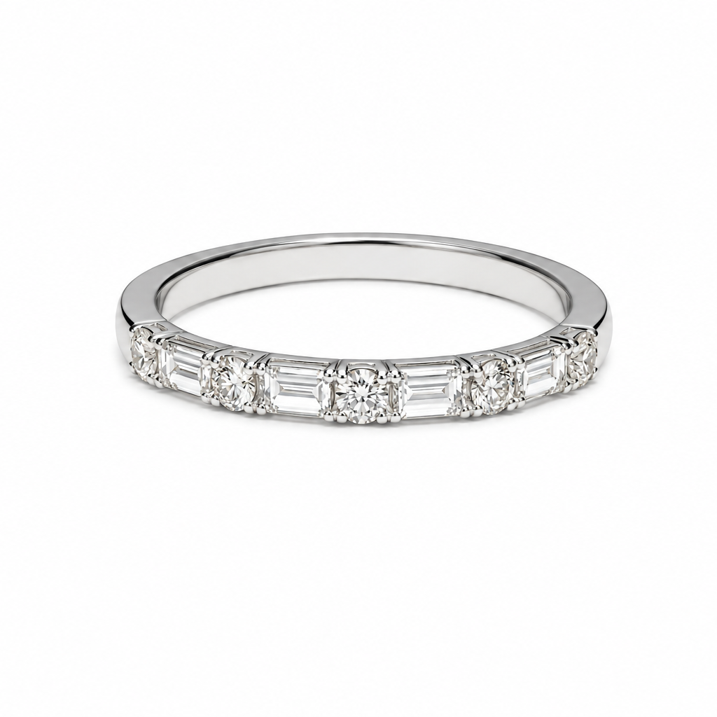 Diamond Baguette & Round Diamond Band
