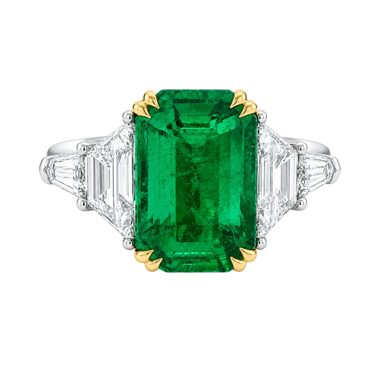 Emerald cut Emerald & Diamond Ring