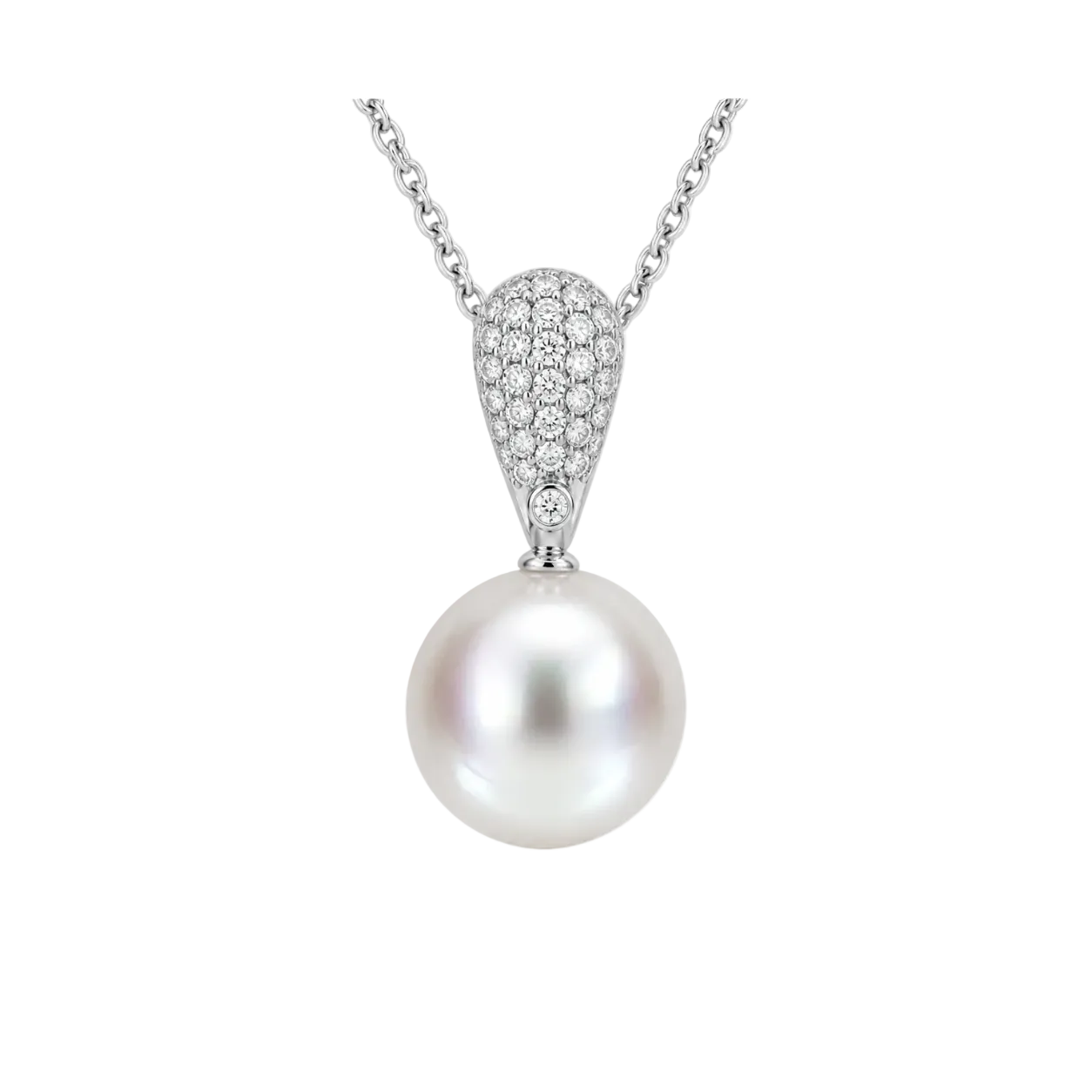 South Sea Pearl & Pave Diamond Necklace
