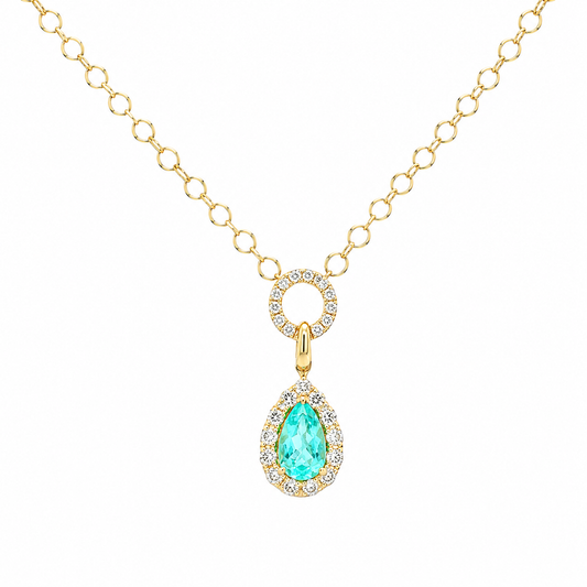Mozambique Paraiba Tourmaline & Diamond Necklace