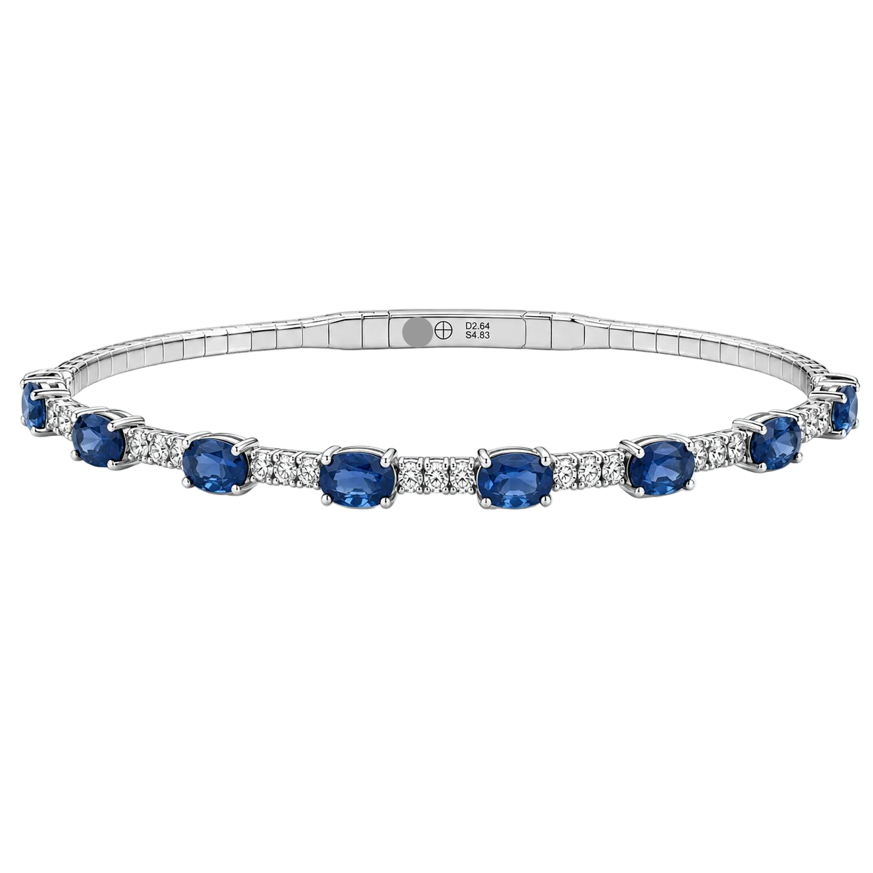 Blue Sapphire & Diamond Pickleball Bracelet