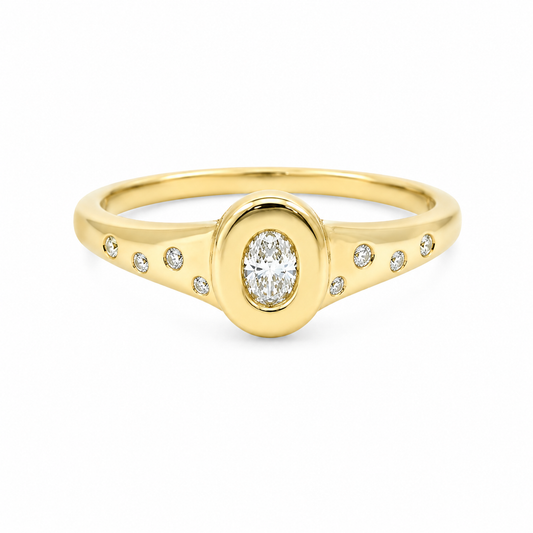 Ladies Diamond Signet Ring