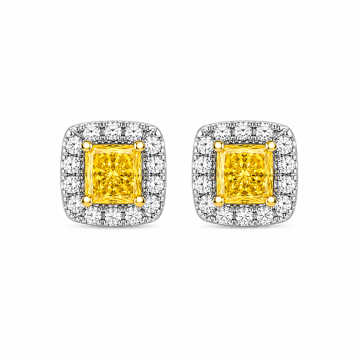 Fancy Yellow Diamond Stud Earrings
