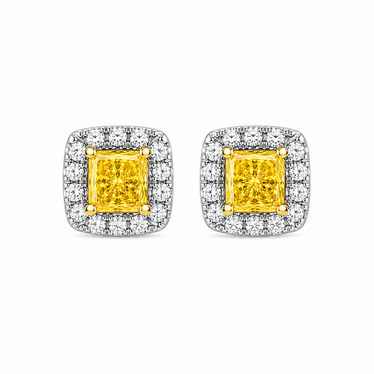 Fancy Yellow Diamond Stud Earrings