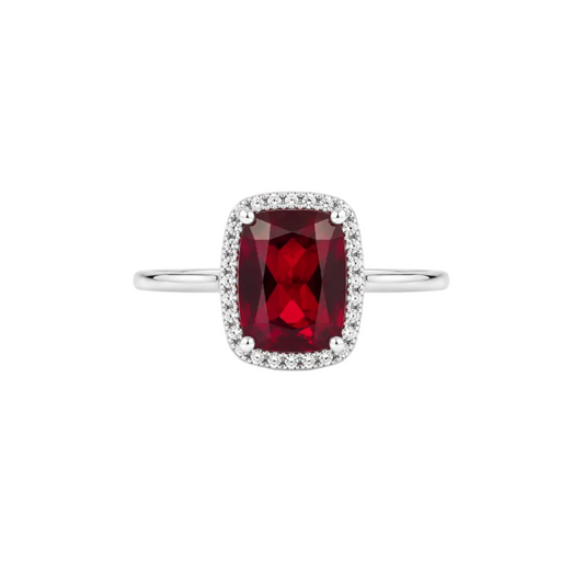 Garnet & Diamond Ring