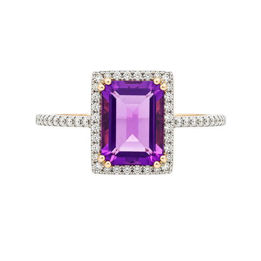 Amethyst & Diamond Ring