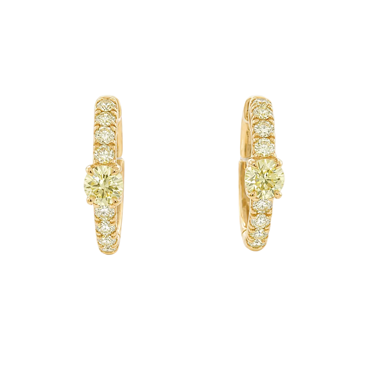 Yellow Diamond Huggie Hoops