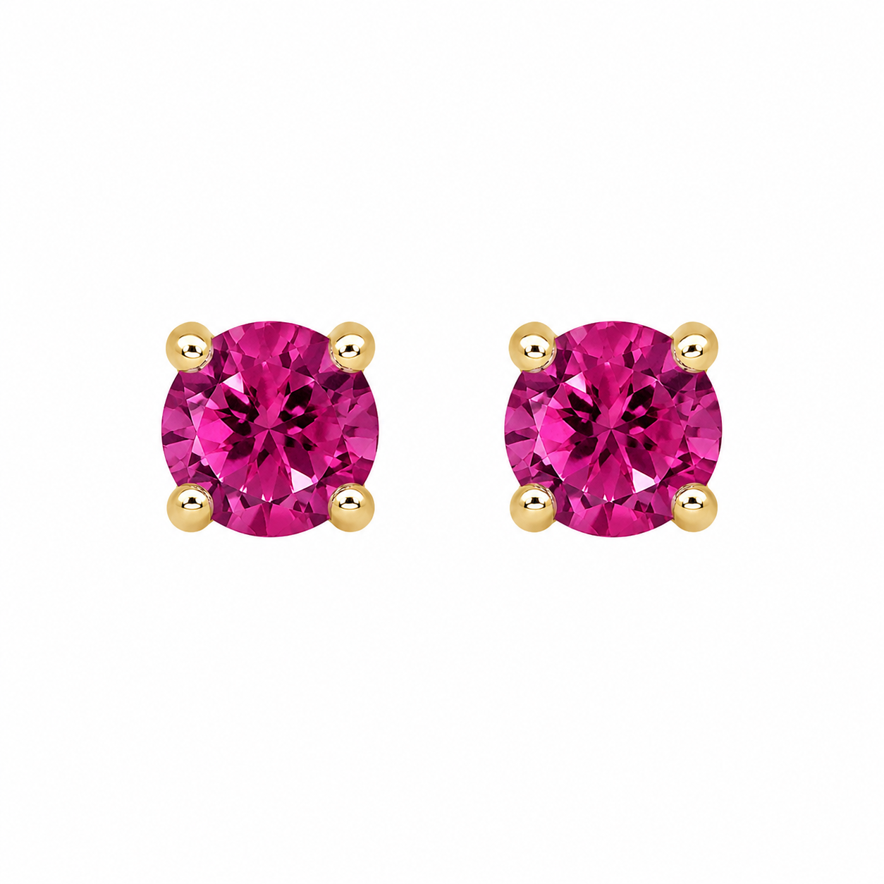 Pink Tourmaline Stud Earrings