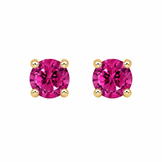 Pink Tourmaline Stud Earrings