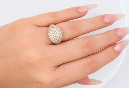 Diamond Pave Dome Ring